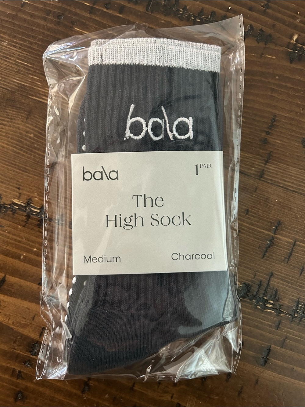 Bala The High Sock in Charcoal (Size Medium)